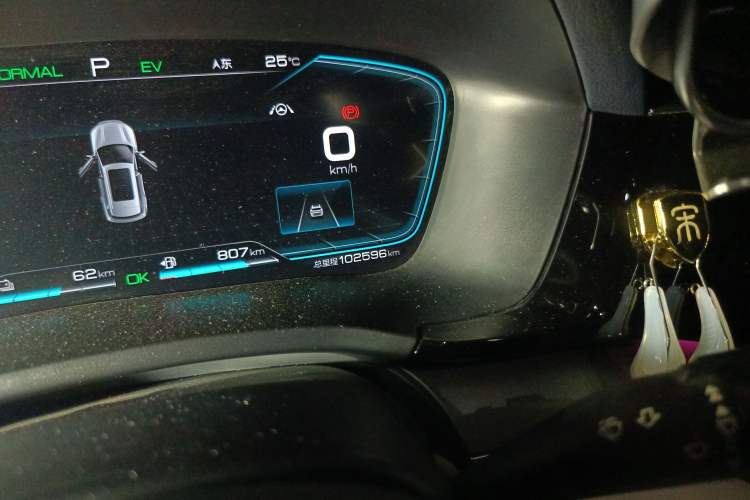 Used BYD Song PLUS New Energy 2021 DM-i 110KM Flagship PLUS Odometer Close Up