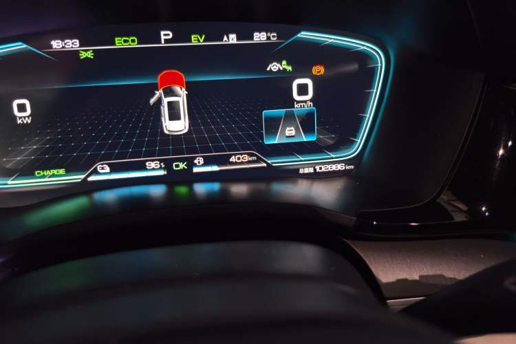 Used BYD Song PLUS New Energy 2021 DM-i 110KM Flagship PLUS Odometer Close Up