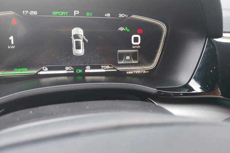 Used BYD Song PLUS New Energy 2021 DM-i 110KM Flagship PLUS Odometer Close Up