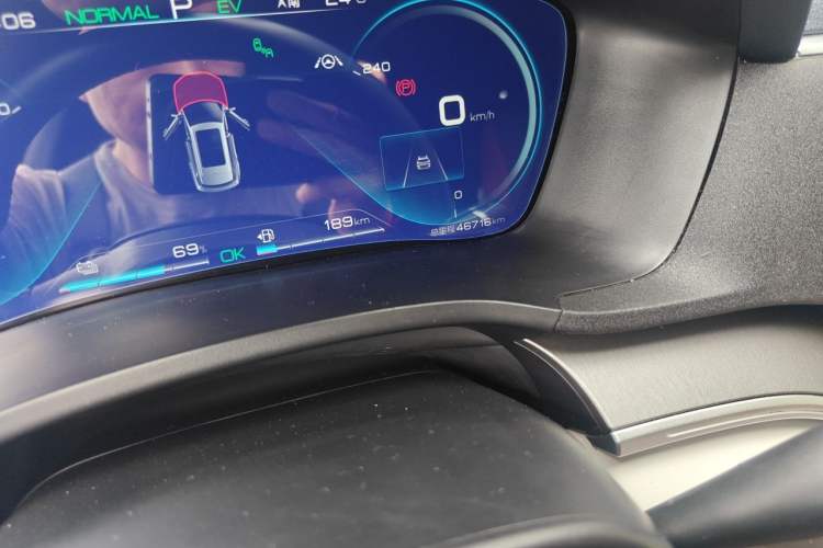 Used BYD Song PLUS New Energy 2021 DM-i 110KM Flagship PLUS Odometer Close Up