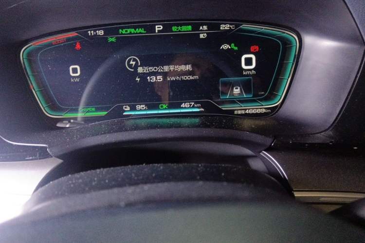 Used BYD Song PLUS New Energy 2021 EV Flagship Model Odometer Close Up