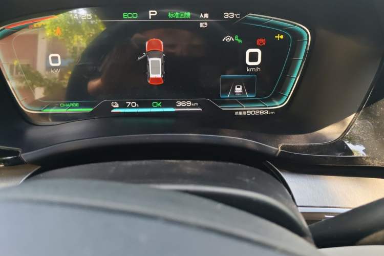 Used BYD Song PLUS New Energy 2021 EV Flagship Model Odometer Close Up