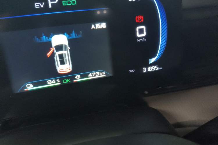 Used BYD Song Pro New Energy 2023 Champion Edition DM-i 71KM Navigation Model Odometer Close Up