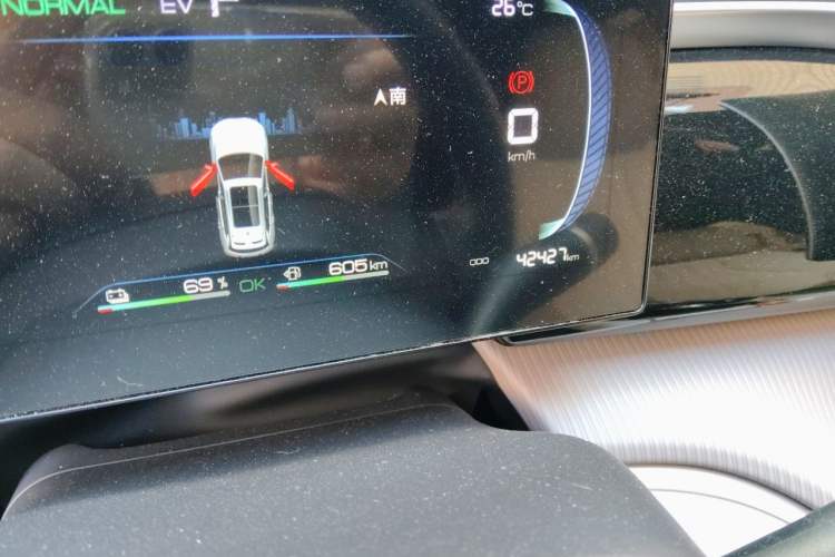 Used BYD Song Pro New Energy 2023 Champion Edition DM-i 71KM Navigation Model Odometer Close Up