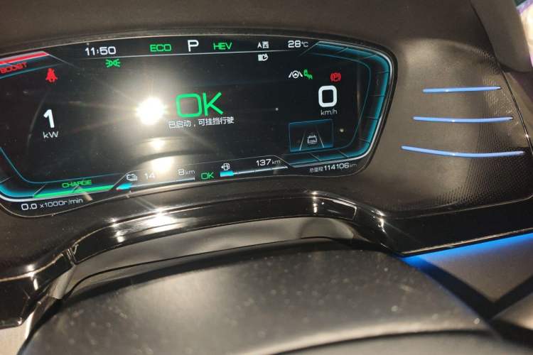Used BYD Tang New Energy 2021 DM 2.0T Four-Wheel Drive High-Performance Flagship Model Odometer Close Up
