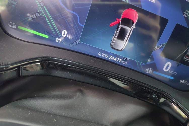 Used BYD Tang New Energy 2024 DM-i Glory Edition 112KM Prestige Model Odometer Close Up