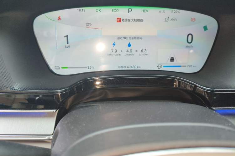 Used BYD Tang New Energy 2024 DM-i Glory Edition 112KM Prestige Model Odometer Close Up