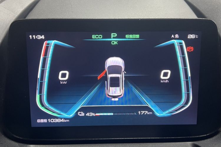 Used BYD Yuan New Energy 2019 EV535 Smart Connect Trendsetting Model Odometer Close Up