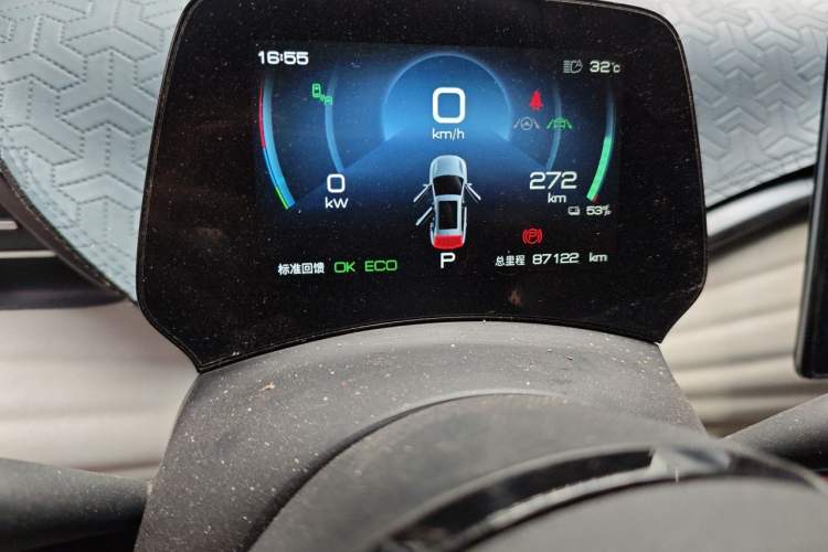 Used BYD Yuan PLUS 2022 510KM Flagship PLUS Odometer Close Up