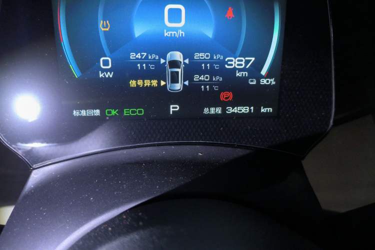 Used BYD Yuan PLUS 2022 430 km Luxury Version Odometer Close Up