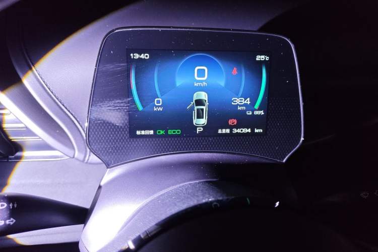 Used BYD Yuan PLUS 2024 Honor Edition 430KM Leading Model Odometer Close Up