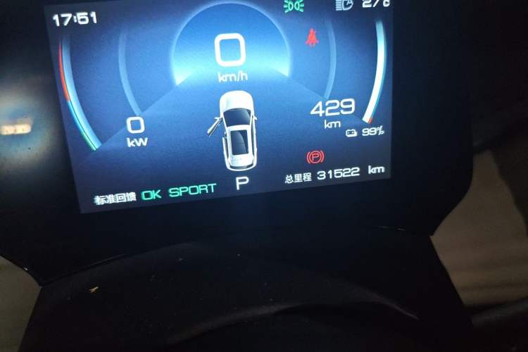 Used BYD Yuan PLUS 2024 Honor Edition 430KM Beyond Model Odometer Close Up