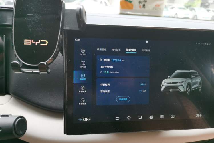 Used BYD Yuan UP 2024 401 km Active Version Odometer Close Up