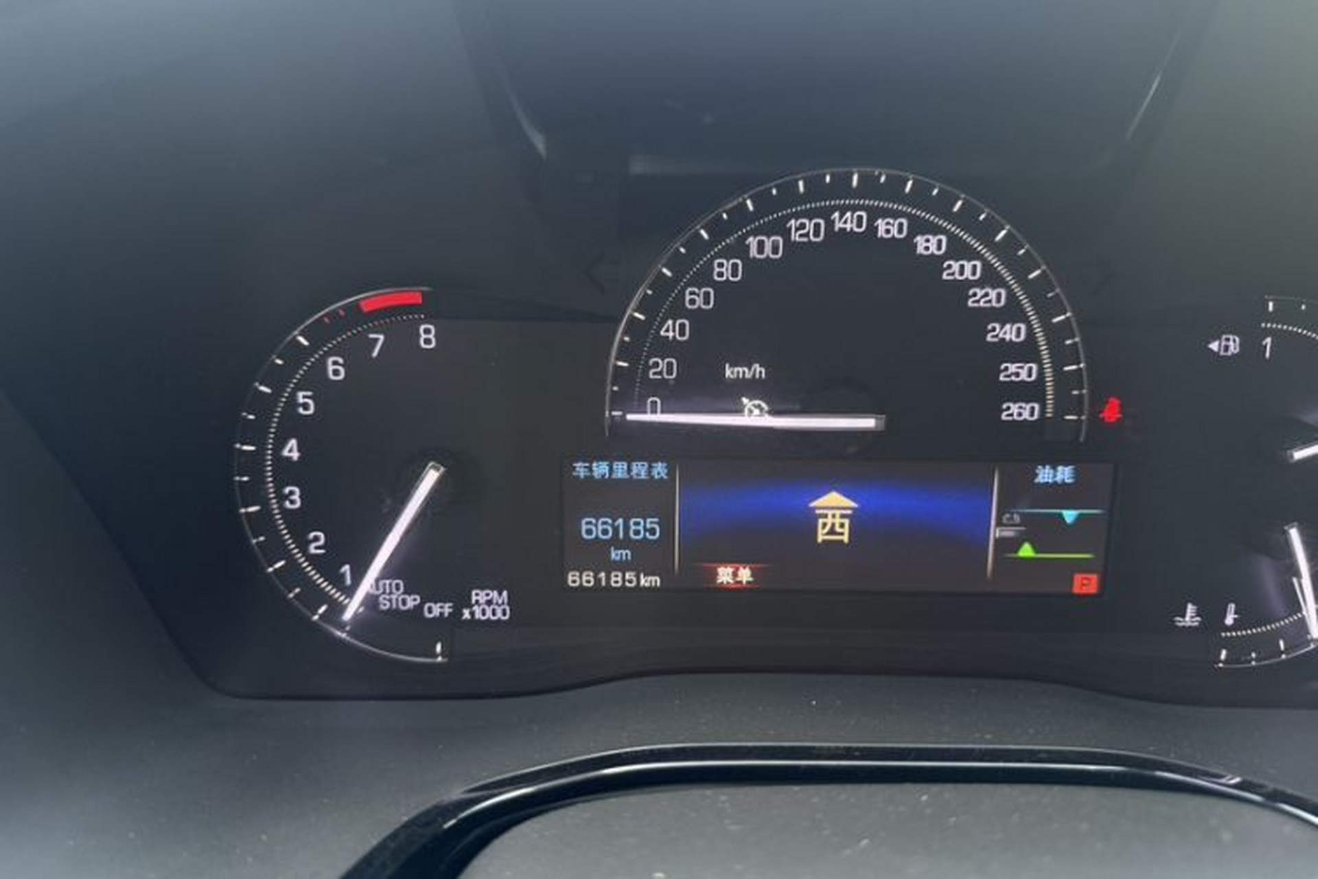 Used Cadillac XT5 2016 25T Luxury Model Odometer Close Up