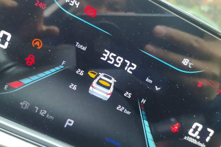 Used CHANGAN Eado 2022 PLUS Blue Whale NE 1.4T GDI DCT Prestige Edition Odometer Close Up