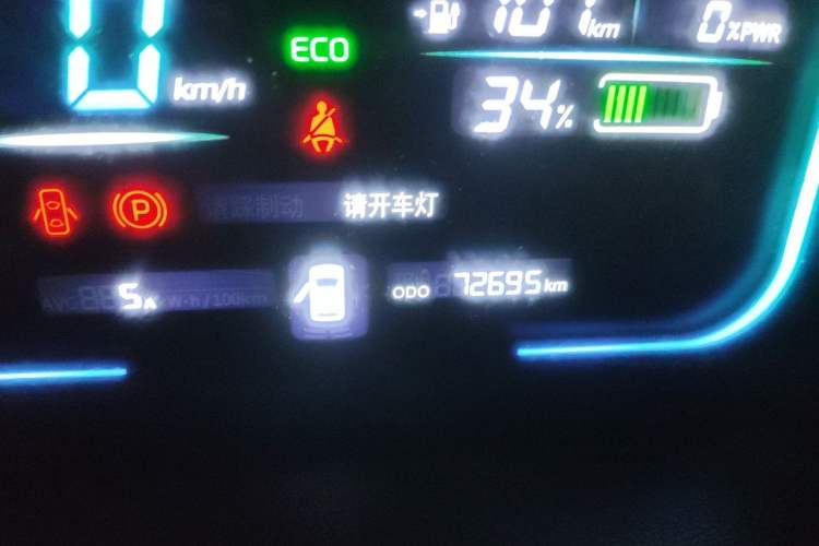 Used CHANGAN NEVO Lumin 2022 301km Honey-Sweet Version Odometer Close Up