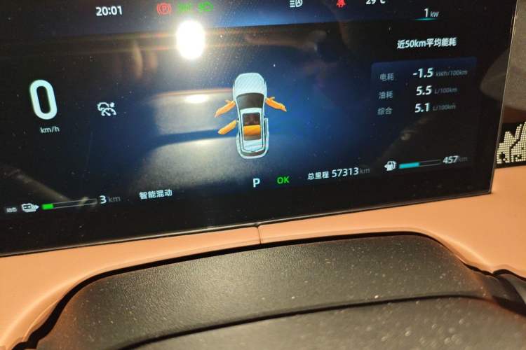 Used CHANGAN UNI-Z New Energy 2024 Blue Whale Smart Electric iDD 125km Excellence Model Odometer Close Up