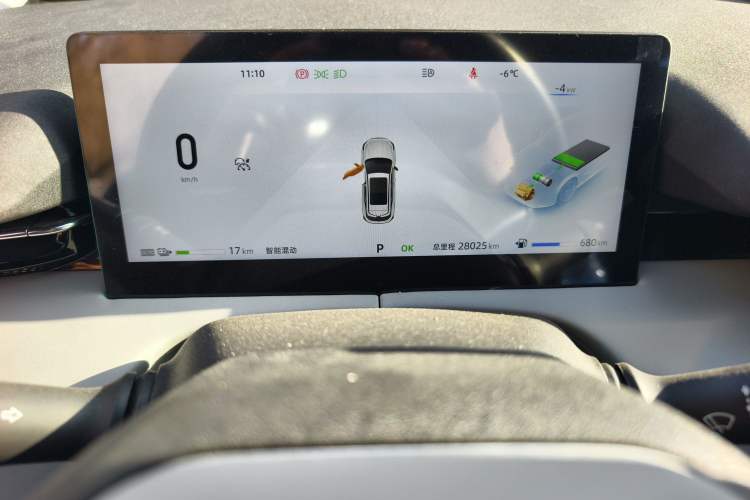 Used CHANGAN UNI-Z New Energy 2024 Blue Whale Smart Electric iDD 125km Beyond Edition Odometer Close Up