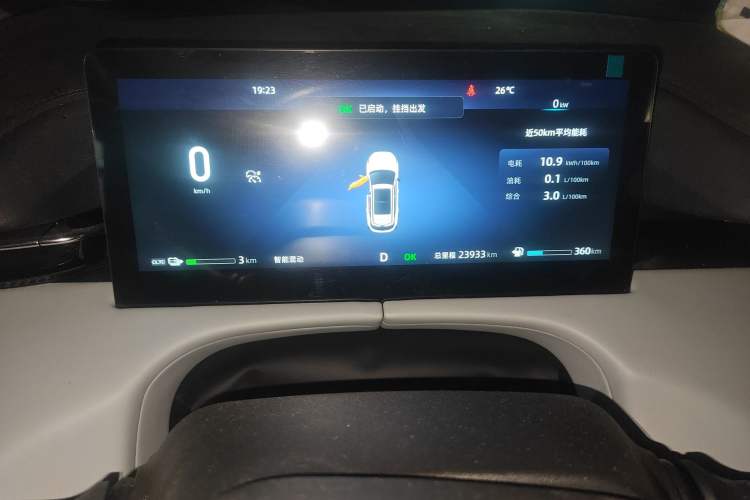 Used CHANGAN UNI-Z New Energy 2024 Blue Whale Smart Electric iDD 125km Beyond Edition Odometer Close Up