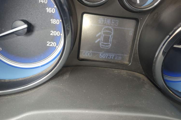 Used Chery E3 2013 1.5L Manual ZhiShang Model Odometer Close Up