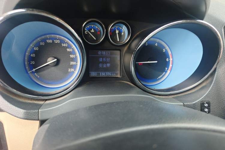 Used Chery E3 2013 1.5L Manual ZhiShang Model Odometer Close Up