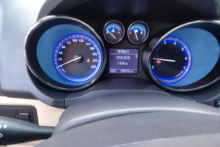 Used Chery E3 2013 1.5L Manual ZhiShang Model Odometer Close Up