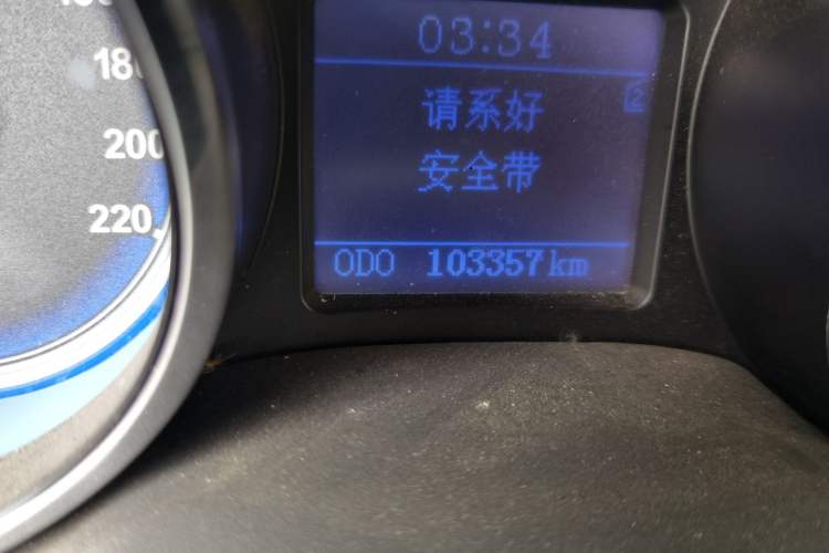 Used Chery E3 2013 1.5L Manual ZhiShang Model Odometer Close Up