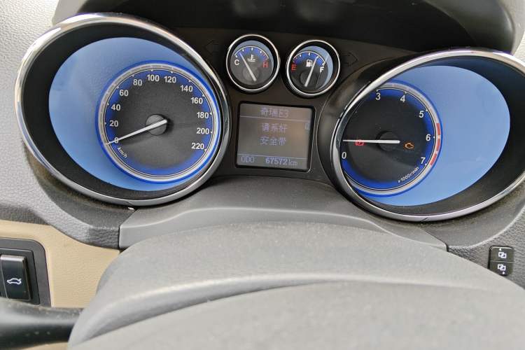 Used Chery E3 2013 1.5L Manual ZhiShang Model Odometer Close Up