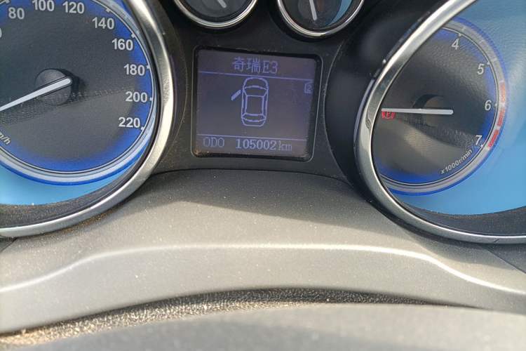 Used Chery E3 2013 1.5L Manual ZhiShang Model Odometer Close Up