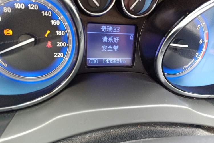 Used Chery E3 2013 1.5L Manual ZhiShang Model Odometer Close Up