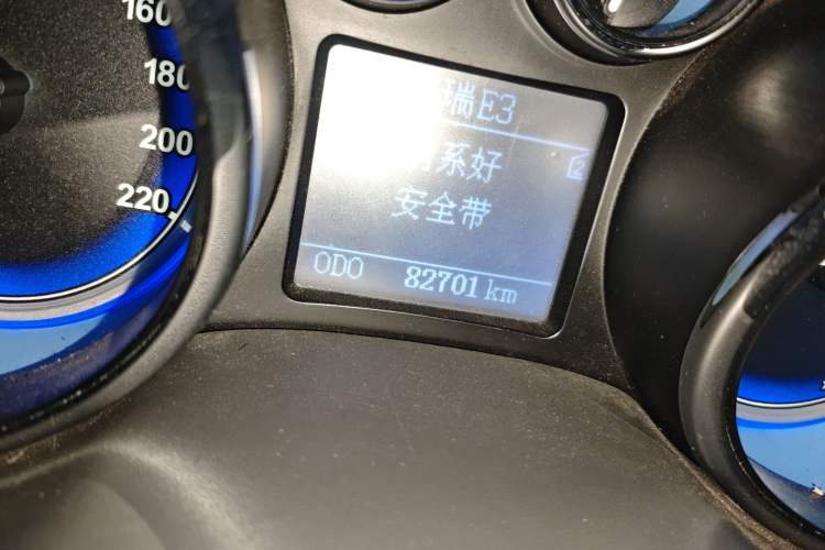 Used Chery E3 2013 1.5L Manual ZhiShang Model Odometer Close Up
