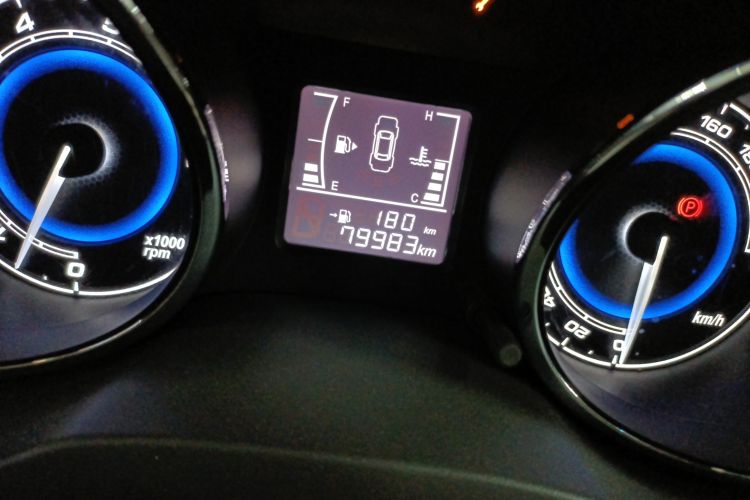 Used Chery E3 2015 1.5L Manual ZhiShang Model Odometer Close Up