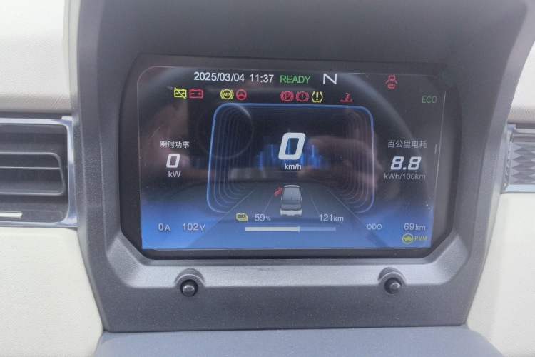 Used Chery New Energy QQ Ice Cream 2024 Facelifted 205km Sundae Odometer Close Up