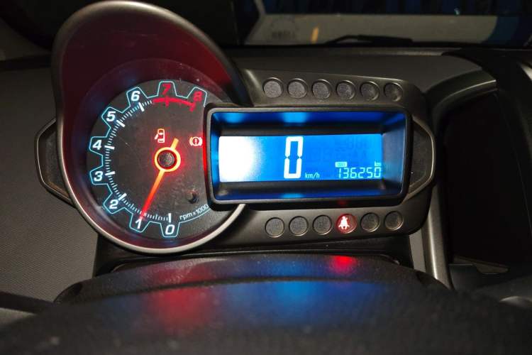 Used Chevrolet Aveo Sonic 2011 Hatchback 1.4L MT SE Odometer Close Up