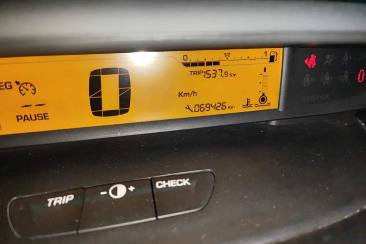 Used Citroen C-Quatre 2011 Sedan 1.6L Automatic Comfort Model Odometer Close Up