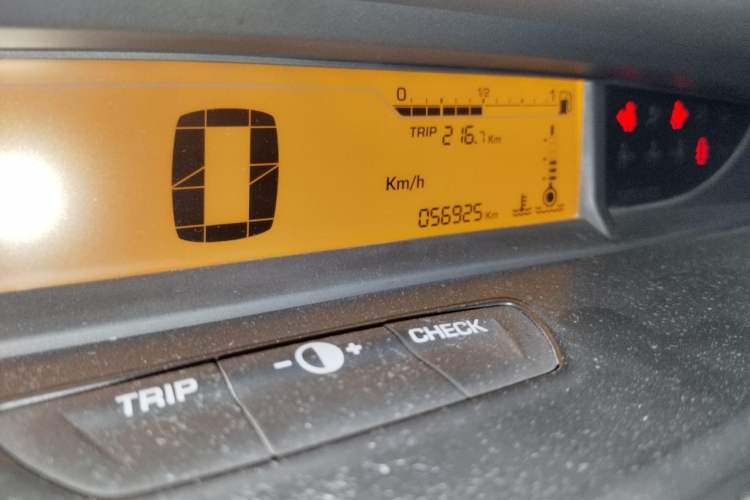 Used Citroen C-Quatre 2012 Sedan 1.6L Manual Prestige Model Odometer Close Up