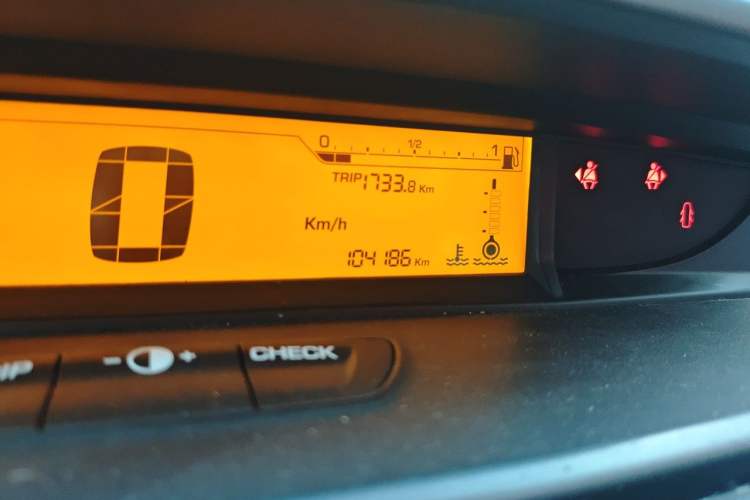 Used Citroen C-Quatre 2012 Sedan 1.6L Automatic Prestige Model Odometer Close Up