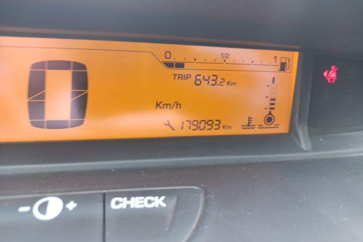 Used Citroen C-Quatre 2013 1.6L Manual Prestige CNG Model Odometer Close Up