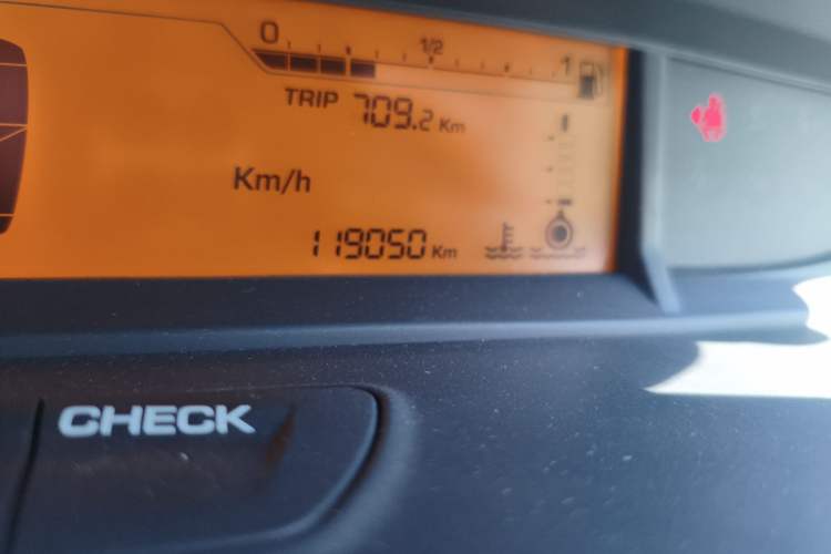 Used Citroen C-Quatre 2013 Sedan 1.6L Automatic Prestige Model Odometer Close Up