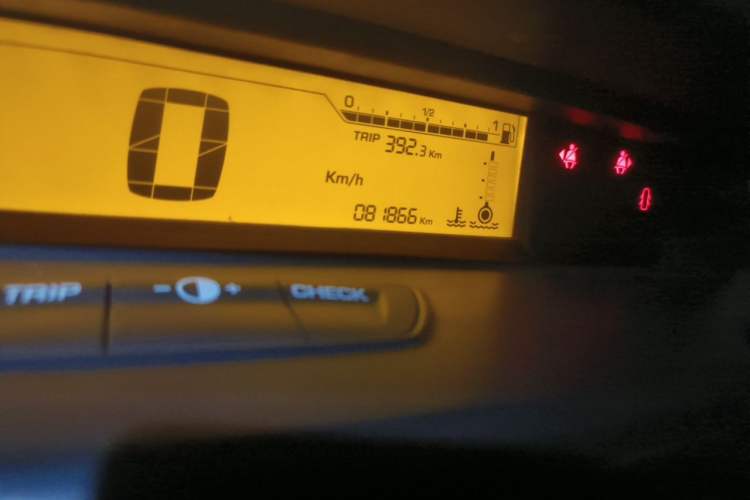 Used Citroen C-Quatre 2013 Sedan 1.6L Automatic Prestige Model Odometer Close Up