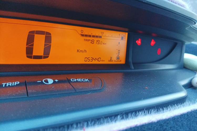 Used Citroen C-Quatre 2013 Sedan 1.6L Manual Enjoyment Model Odometer Close Up