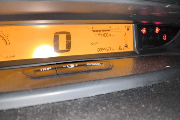 Used Citroen C-Quatre 2013 Sedan 1.6L Automatic Prestige Model Odometer Close Up