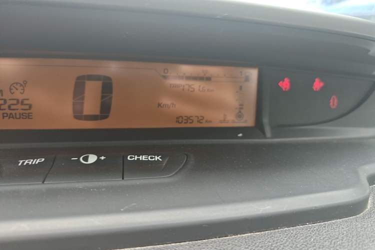 Used Citroen C-Quatre 2013 Sedan 1.6L Automatic Prestige Model Odometer Close Up
