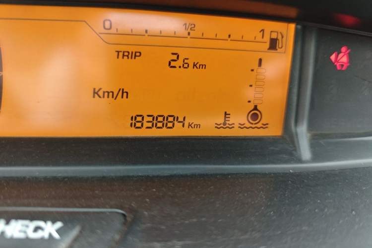 Used Citroen C-Quatre 2013 1.6L Manual Prestige CNG Model Odometer Close Up