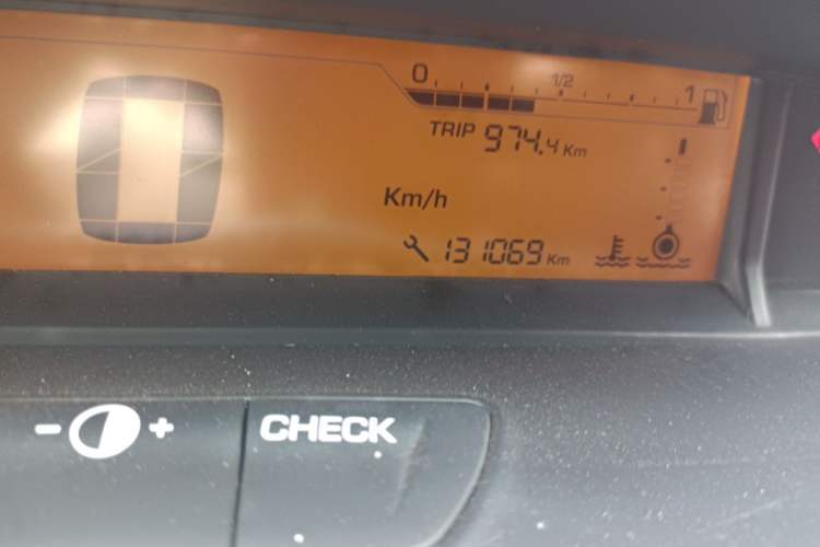 Used Citroen C-Quatre 2013 Sedan 1.6L Automatic Prestige Model Odometer Close Up