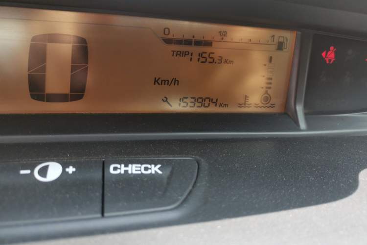 Used Citroen C-Quatre 2013 Sedan 1.6L Automatic Prestige Model Odometer Close Up