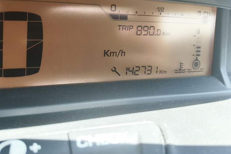 Used Citroen C-Quatre 2014 VTS Version 1.6L Automatic Prestige Model Odometer Close Up
