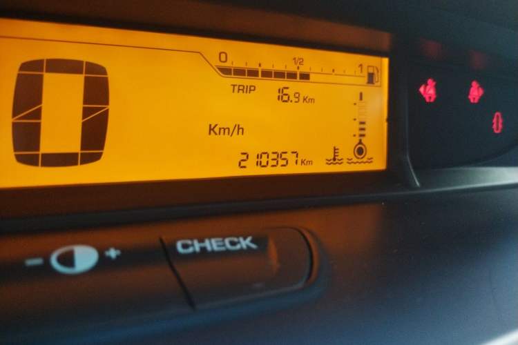 Used Citroen C-Quatre 2014 VTS Version 1.6L Manual - Premium Model Odometer Close Up