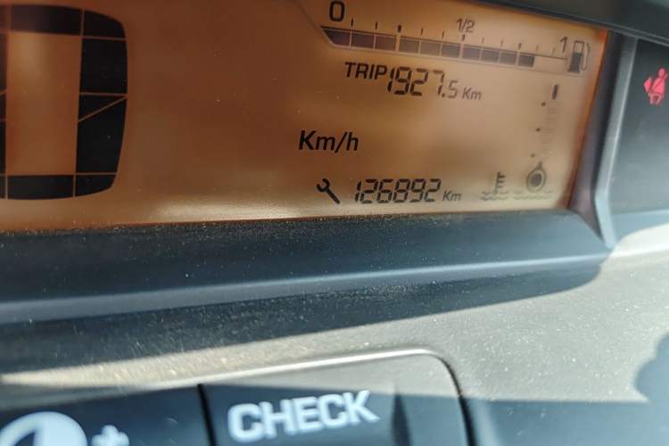 Used Citroen C-Quatre 2014 VTS Version 1.6L Automatic Prestige Model Odometer Close Up