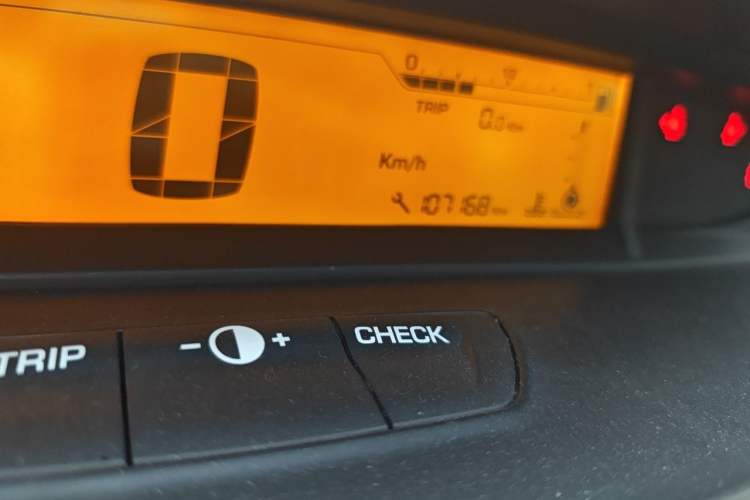 Used Citroen C-Quatre 2014 VTS Version 1.6L Manual Enjoyment Model Odometer Close Up